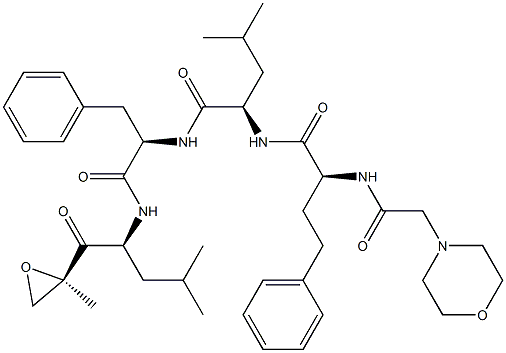 (R)-4-甲基-N-((R)-1-(((S)-4-甲基-1-((R)-2-甲基环氧乙烷-2-基)-1-氧代戊烷-2-基基)氨基)-1-氧代-3-苯基丙-2-基)-2-((S)-2-(2-吗啉代)-4-苯基丁酰胺基)戊酰胺 结构式