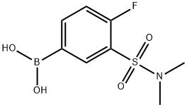 (3-(N,N-二甲基氨磺酰)-4-氟苯基)硼酸 结构式