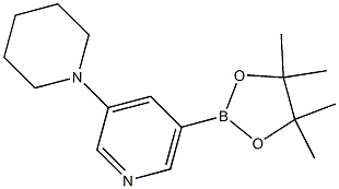 3-(哌啶-1-基)-5-(4,4,5,5-四甲基-1,3,2-二氧杂环戊硼烷-2-基)吡啶 结构式
