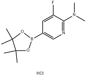 3-氟-N,N-二甲基-5-(4,4,5,5-四甲基-1,3,2-二氧硼杂环戊烷-2-基)吡啶-2-胺盐酸盐 结构式