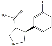 (+/-)-trans-4-(3-iodo-phenyl)-pyrrolidine-3-carboxylic acid 结构式