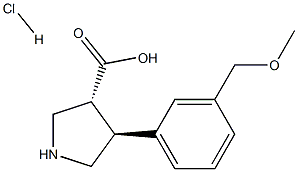 (+/-)-trans-4-(3-MethoxyMethyl-phenyl)-pyrrolidine-3-carboxylic acid-HCl 结构式