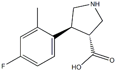 (+/-)-trans-4-(4-fluoro-2-Methyl-phenyl)-pyrrolidine-3-carboxylic acid 结构式