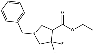 1-苄基-4,4-二氟吡咯烷-3-甲酸乙酯 结构式