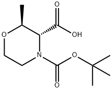 (2S,3R)-4-(叔丁氧基羰基)-2-甲基吗啉-3-羧酸 结构式