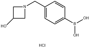 4-[(3-Hydroxy-1-azetidinyl)Methyl]phenylboronic Acid Hydrochloride 结构式