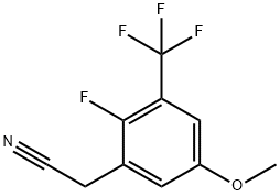 2-氟-5-甲氧基-3-(三氟甲基)苯基乙腈 结构式