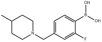 2-氟-4-((4-甲基哌啶-1-基)甲基)苯基硼酸 结构式