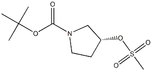 (R)-tert-butyl 3-(Methylsulfonyloxy)pyrrolidine-1-carboxylate 结构式