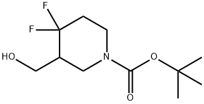 4,4-二氟-3-(羟甲基)哌啶-1-羧酸叔丁酯 结构式