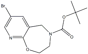 7-溴-2,3-二氢吡啶并 [3,2-F][1,4]氧氮杂卓-4(5H)-羧酸甲酯 叔丁酯 结构式