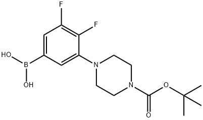 3-(4-(叔-丁氧基羰基)哌嗪-1-基)-4,5-二氟苯基硼酸 结构式