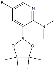 5-氟-N,N-二甲基-3-(4,4,5,5-四甲基-1,3,2-二氧杂环戊硼烷-2-基)吡啶-2-胺 结构式