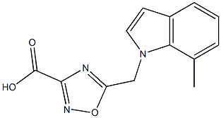 5-((7-Methyl-1H-indol-1-yl)Methyl)-1,2,4-oxadiazole-3-carboxylic acid 结构式