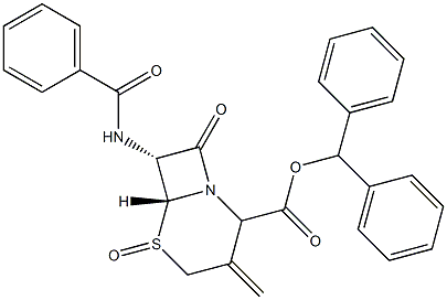 (6R,7R)-7-BenzaMido-3-Methylene-8-oxo-5-thia-1-azabicyclo[4.2.0]octane-2-carboxylic Acid 5-Oxide Benzhydryl Ester 结构式