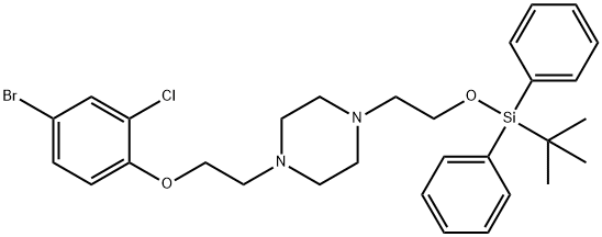 1-(2-(4-溴-2-氯苯氧基)乙基)-4-(2-((叔-丁基二苯基甲硅烷基)氧代)乙基)哌嗪 结构式