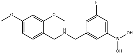 (3-(((2,4-二甲氧苄基)氨基)甲基)-5-氟苯基)硼酸 结构式