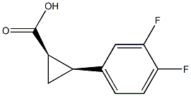 (顺)-2-(3,4-二氟苯基)环丙甲酸 结构式