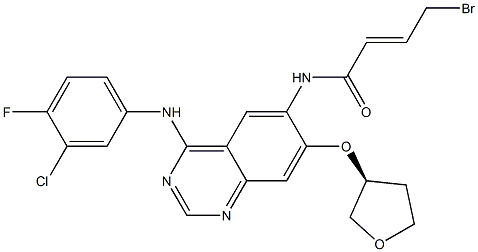 (S,E)-4-broMo-N-(4-((3-chloro-4-fluorophenyl)aMino)-7-((tetrahydrofuran-3-yl)oxy)quinazolin-6-yl)but-2-enaMide 结构式