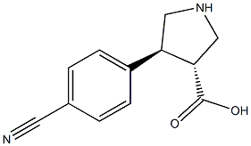 (+/-)-trans-4-(4-cyano-phenyl)-pyrrolidine-3-carboxylic acid 结构式