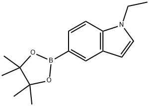 1 - 乙基-5 - ( 4,4,5,5 - 四甲基-1,3,2 - 二氧杂环戊硼烷-2 - 基) -1H -吲哚 结构式