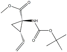 (1R,2S)-1-叔丁氧羰基氨基-2-乙烯基-环丙烷羧酸甲酯 结构式