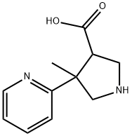 1-(tert-butoxycarbonyl)-4-Methyl-4-(pyridin-2-yl)pyrrolidine-3-carboxylic acid 结构式