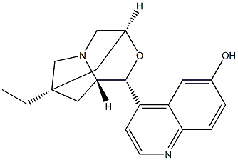 (1R,3S,5R,7R,8AS)-7-乙基六氢-1-(6-羟基-4-喹啉基)-3,7-甲醇-1H-吡咯并[2,1-C][1,4]嗪 结构式