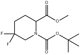 1-tert-butyl 2-Methyl 5,5-difluoropiperidine-1,2-dicarboxylate 结构式