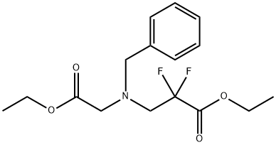ethyl 3-(benzyl(2-ethoxy-2-oxoethyl)aMino)-2,2-difluoropropanoate 结构式