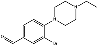 3-溴-4-(4-乙基哌嗪-1-基)苯甲醛 结构式