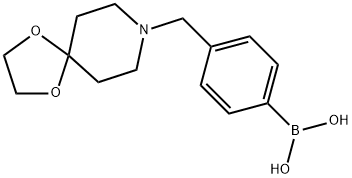 (4-(1,4-二氧杂-8-氮杂螺[4.5]癸烷-8-基甲基)苯基)硼酸 结构式