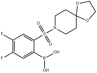 (2-(1,4-二氧杂-8-氮杂螺[4.5]癸烷-8-基磺酰)-4,5-二氟苯基)硼酸 结构式