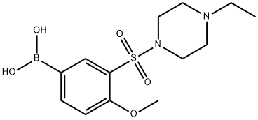 (3-((4-乙基哌嗪-1-基)磺酰)-4-甲氧苯基)硼酸 结构式