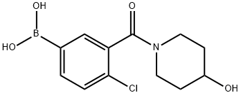 (4-氯-3-(4-羟基哌啶-1-羰基)苯基)硼酸 结构式