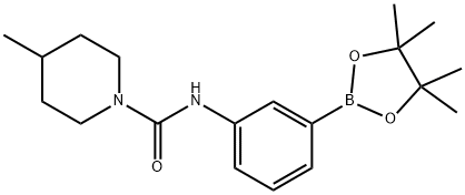 4-甲基-N-(3-(4,4,5,5-四甲基-1,3,2-二硼戊环-2-基)苯基)哌啶-1-甲酰胺 结构式