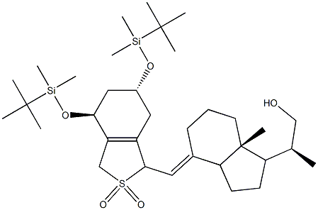 (4S,6R)-4,6-Bis((tert-butyldiMethylsilyl)oxy)-1-((E)-((7aR)-1-((S)-1-hydroxypropan-2-yl)-7a-Methylhexahydro-1H-inden-4(2H)-ylidene)Methyl)-1,3,4,5,6,7-hexahydrobenzo[c]thiophene 2,2-dioxide 结构式