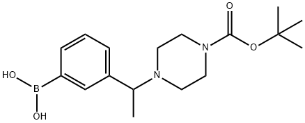 (3-(1-(4-(叔-丁氧基羰基)哌嗪-1-基)乙基)苯基)硼酸 结构式