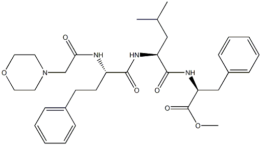 (S)-Methyl 2-((S)-4-Methyl-2-((S)-2-(2-MorpholinoacetaMido)-4-phenylbutanaMido)pentanaMido)-3-phenylpropanoate 结构式