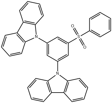 3,5-二(咔唑-9-基)-1-苯基磺酰基苯 结构式