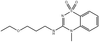 3-((3-ETHOXYPROPYL)AMINO)-4-METHYL-4H-BENZO[E][1,2,4]THIADIAZINE 1,1-DIOXIDE 结构式