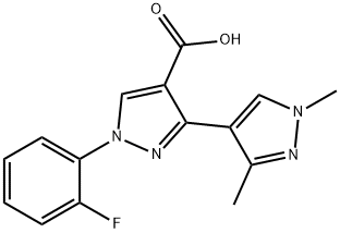 1-(2-氟苯基)-1',3'-二甲基-1H,1'H-[3,4'-联吡唑]-4-羧酸 结构式