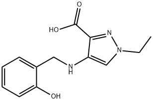 1-乙基-4-((2-羟基苄基)氨基)-1H-吡唑-3-羧酸 结构式