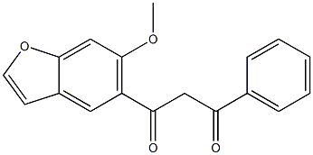 1-(6-甲氧基苯并呋喃-5-基)-3-苯基丙烷-1,3-二酮 结构式