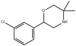 2-(3-chlorophenyl)-5,5-dimethylmorpholine 结构式