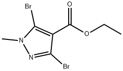 3,5-二溴-1-甲基-1H-吡唑-4-羧酸乙酯 结构式