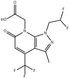 2-(1-(2,2-二氟乙基)-3-甲基-6-氧代-4-(三氟甲基)-1,6-二氢-7H-吡唑并[3,4-B]吡啶-7-基)乙酸酸 结构式