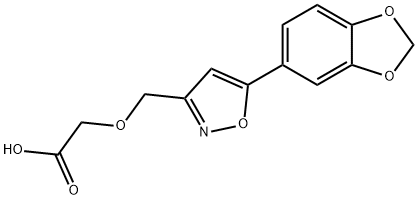 2-{[5-(1,3-二噁茚满-5-基)-1,2-噁唑-3-基]甲氧基}乙酸 结构式