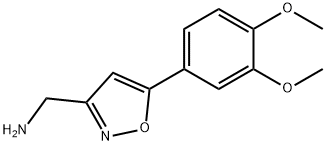 (5-(3,4-二甲氧基苯基)异噁唑-3-基)甲胺 结构式