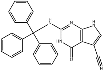 4,7-Dihydro-4-oxo-2-[(triphenylmethyl)amino]-3H-pyrrolo[2,3-d]pyrimidine-5-carbonitrile 结构式